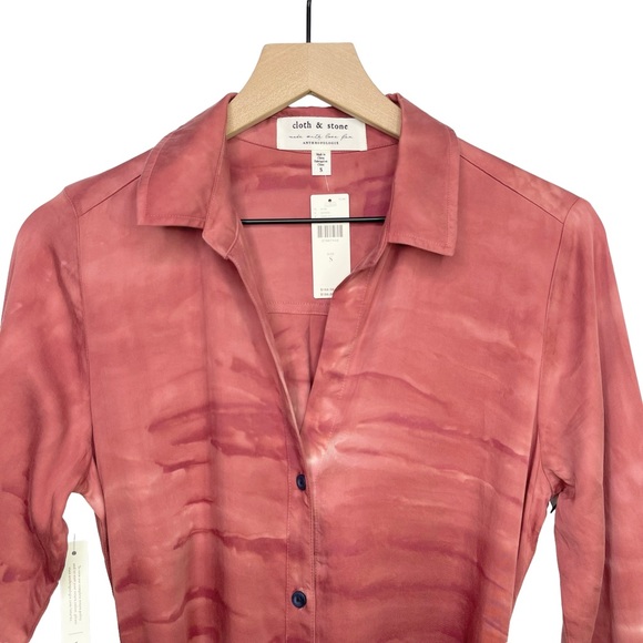 NWT Anthropologie Cloth & Stone Claudia Tie-Dye Maxi Shirtdress - Picture 4 of 12